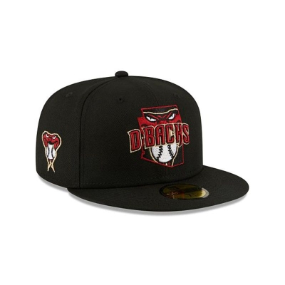 Black Arizona Diamondbacks Hat - New Era MLB Local 59FIFTY Fitted Caps USA7230945